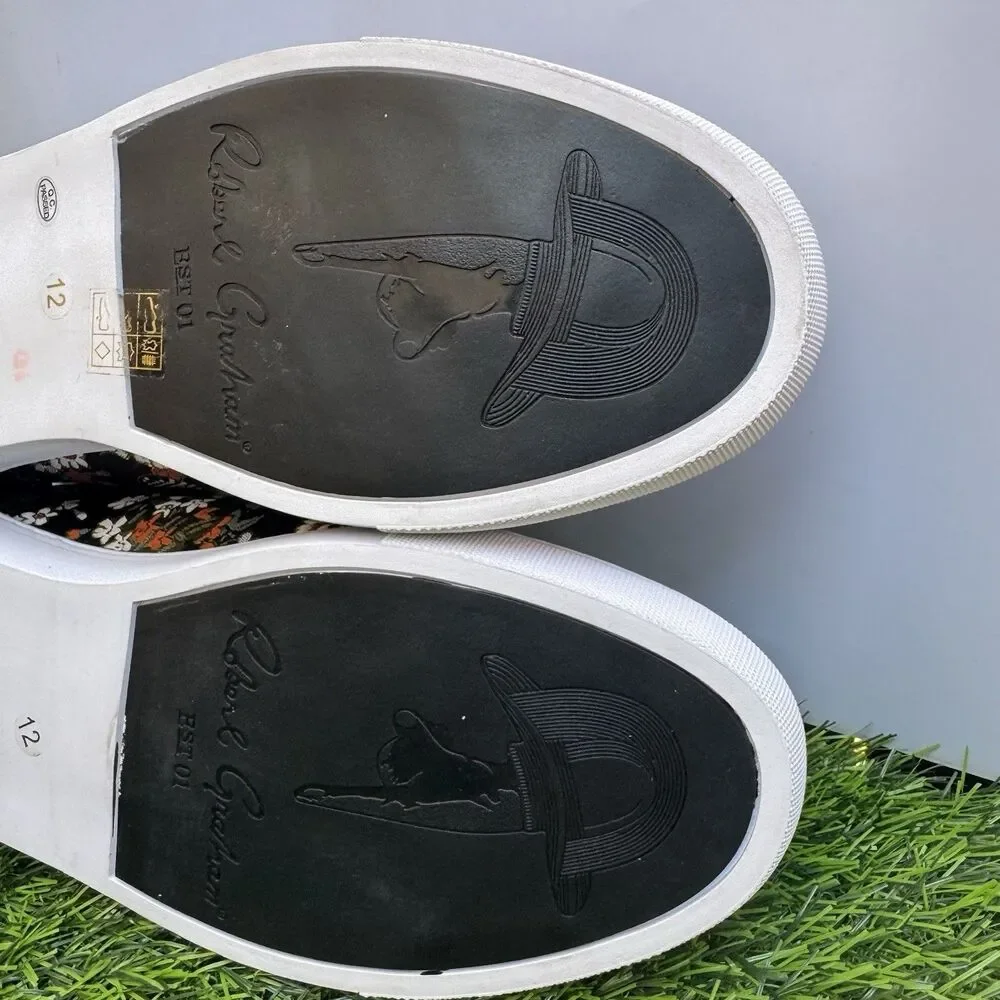 Robert Graham Hemming’s Floral Fashion Sneakers Men’s Size 12 Black